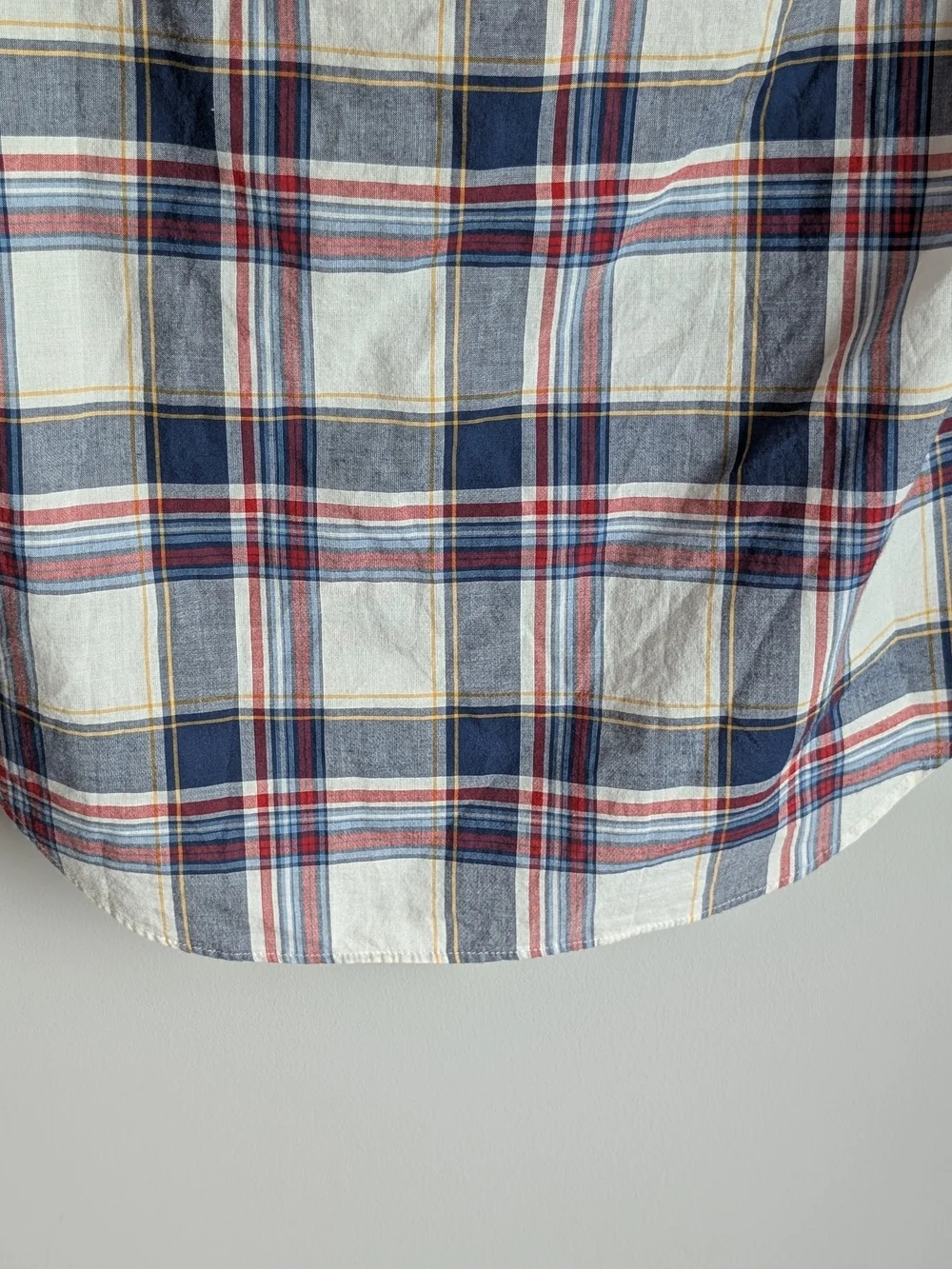 J.Crew Men's XS Summer Plaid Button Down Shirt Blue Red White Cotton 40732